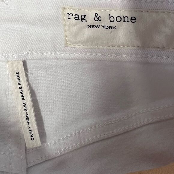 NWT Rag & Bone | Casey High Rise Ankle Cropped Flare White 25 - Picture 14 of 16